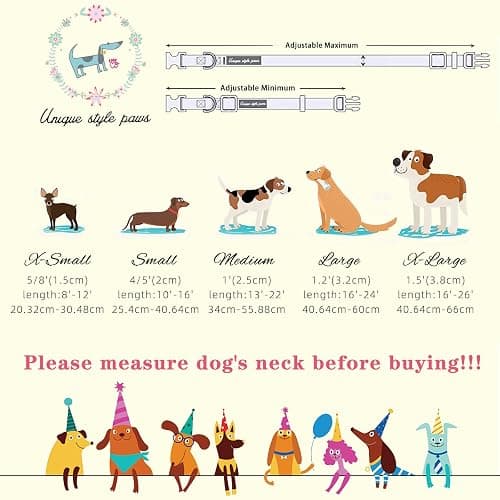 Unique style paws Dog Collar Metal Buckle Red Rose Puppy Collar Flower Gift Durable Cute for Small Medium Large Boys Girls Dogs thumbnail 6