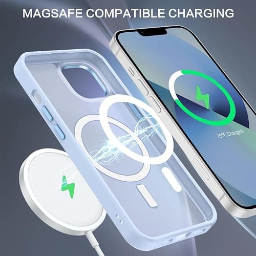 BENTOBEN Magnetic for iPhone 13 Case & iPhone 14 Case [Compatible with Magsafe] Translucent Matte Phone Case iPhone 13/14 Slim Thin Shockproof Women Men Protective Cover, Light Blue thumbnail 4