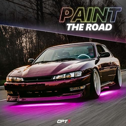 OPT7 Aura Pro Underglow LED Lights Kit for Car with APP & Remote Control, RGB Multicolor Modes, Music Sync, Waterproof Rigid Aluminum Light Bar, Exterior Neon Accent Underbody Lighting Kit thumbnail 9