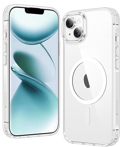 FNTCASE for iPhone 14 Plus Case: Clear Magnetic Phone Cases Compatible with Magsafe Slim Anti Yellowing Military Grade Drop Protection Rugged Protective Transparent Cell Phone Cover (A-Clear) - Image 1