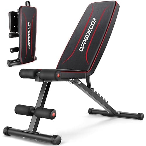 OPPSDECOR Weight Bench for Home Gym, 660LBS Fast Foldable Workout Bench Press for Home Gym Full Body Strength Training, 8 Adjustable Backrests Incline/Flat/Decline Sit up Bench - Image 1