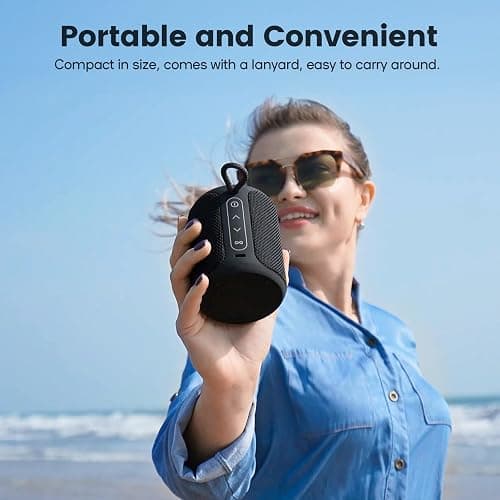 Bluetooth Speaker Wireless,IP67 Waterproof & Dustproof Portable Speaker with Lights,15W Loud Stereo Sound, 2500mAh Battery All Day Playtime, TWS Pairing, BT5.3, Home/Party/Outdoor/Beach (Black) thumbnail 4