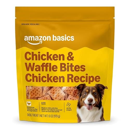 Amazon Basics Dog Treats Chicken and Waffle Bites 6oz (Previously Wag) - Image 1