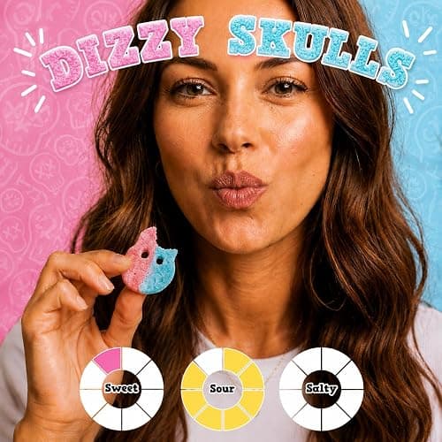 BUBS Swedish Candy Mix 1 lb - Authentic Sweet and Sour Swedish Gummies - Gelatin-Free Vegan Gummy Candy Assortment, Imported from Sweden - Foam Candy - Big Ovals, Dizzy Skulls, Tutti Frutti and More thumbnail 6