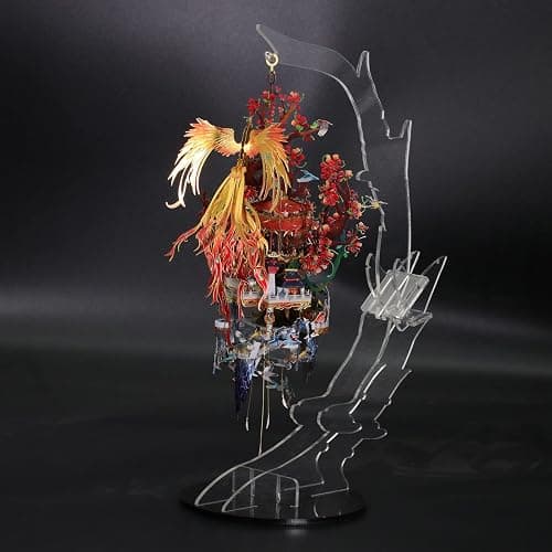 MU 3D Metal Puzzle Model Kits-Birds Pay Homage to The Phoenix, Adult DIY Kits Chinese Palace Puzzles and Teens Brain Teaser Jigsaw Miniature Building thumbnail 9
