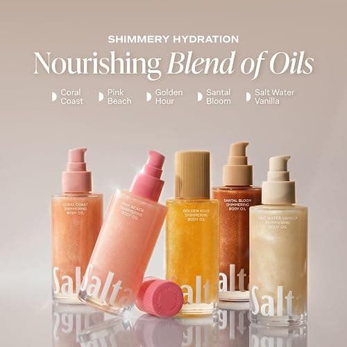 Saltair Shimmering Body Oil | Salt Water Vanilla Radiant Glow | 4 fl oz | Light-reflecting pearls and a silky texture for a luminous-looking finish and smooth post-bath use thumbnail 4