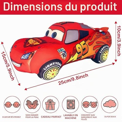 Voiture Carss Jouet en Peluche de Voiture Peluche Car 25cm Peluches Carss | Poupée en Peluches de Course de Voitures de Dessin Animé de Ldéal pour Jouer Collectionner et Câliner Car Jouet Doudou carss thumbnail 2