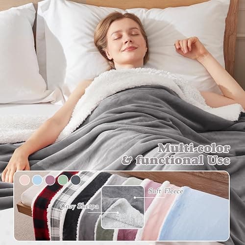 ACCU-WARMTH Cozy Heated Blanket Throw Size - Fast Warming Electric Throw Blanket with 6 Heat Settings & 4 Hours Auto-Off, Ideal Gift for Her, 50"x60", London Grey thumbnail 3