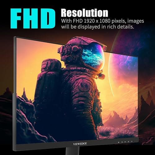 Viewedge 24 Inch Gaming Monitor with 180Hz, VA 1ms, FHD 1080p and HDR 10 PC Computer Monitor with 100% sRGB, Bluelight Filter, 2 HDMI & 1 DP Port, Support Freesync and Wall Mounted thumbnail 3