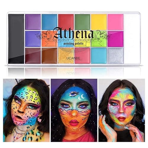 UCANBE Pittura per Viso 20 Colori,Body Painting Colori per Trucco Halloween Durevole,Athena Palette Colori per Pancia Gravidanza,Trucco Teatrale,Effetti Speciali thumbnail 2