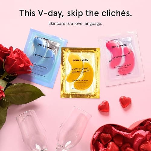 grace & stella Award Winning Under Eye Mask - Valentines Day Gifts for Her, Self Care Gifts for Women- Reduce Dark Circles, Puffy Eyes, Wrinkles, Under Eye Patches - Vegan (24 Pairs, Pink) thumbnail 3