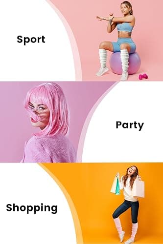 Clothirily Leg Warmers, 2 Pairs Knit Leg Warmers for Women 80s Long Socks | Warm Leg Warmers for Women Girls 80s, Ribbed Knit LegWarmer Long Socks for Party Yoga Sports Fashion Accessories, One Size thumbnail 6