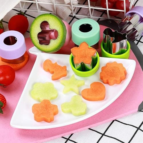 Vegetable Cutter Shapes Set (8 Pack) – 1.5" Stainless Steel Mini Cookie & Fruit Cutters for Kids, Bento Lunch, Sandwich, Fondant, Cheese, Baking & Food Prep thumbnail 6