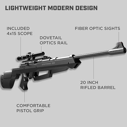 Barra Air Guns Sportsman 900 BB Gun Rifle for Adults, Pellet Rifles for Hunting, 177 Caliber Airgun with Rifle Scope - Shoot Pellets & BBS, 800 FPS thumbnail 8