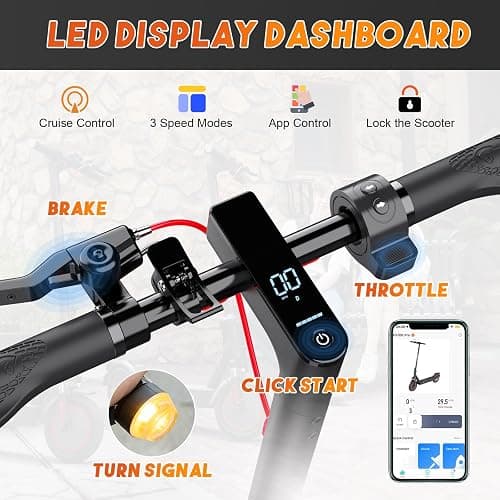 EVERCROSS EV85F/EV10K PRO Electric Scooters Adults, 8.5''/10'' E-Scooter Foldable - APP, 350W/500W Motor, 7.8AH/11.4AH Battery, 15KG/16KG weight, 3 Speed Modes, Dual shock absorbers thumbnail 5
