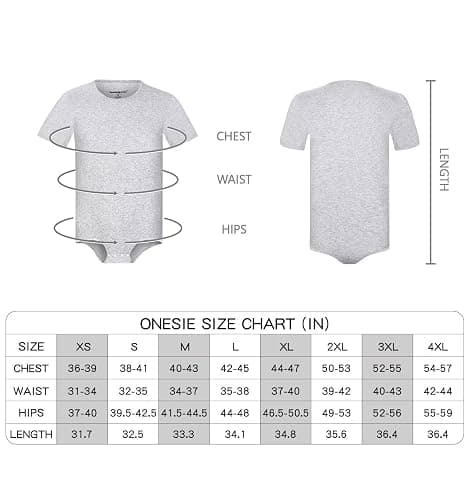 Landofgenie Mens Short Sleeve Bodysuit Pajama Bodysuit One Piece Pajamas Rompers Basic Onesie Crotch Snap Shirts thumbnail 3