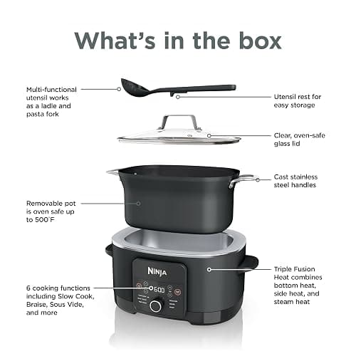 Ninja® 12-in-1 PossibleCooker™ PLUS | 8.5-qt - Sous Vide & Proof Multi-Cooker | Slow Cooker, Dutch Oven & More | Glass Lid & Integrated Spoon | Nonstick | Oven Safe Pot to 500°F | Black | MC1010 thumbnail 9