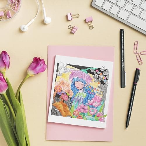 Ohuhu Colored Fineliner Drawing Pens: 18 Packs Fineliners 11 Colored Pens & 7 Assorted Point Sizes Black Micro Pen Waterproof for Drawing Sketching Anime Manga Artists Beginners - Hana Highway thumbnail 2