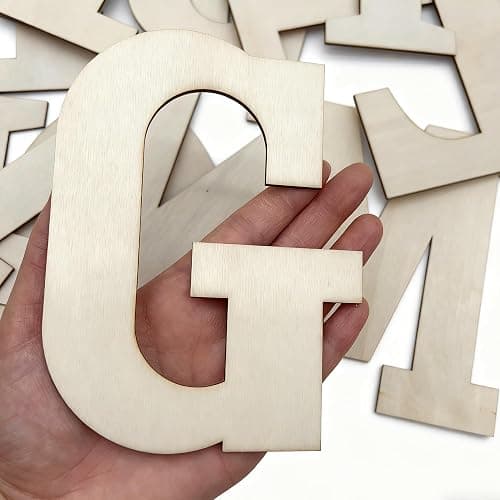 Wooden Letters for Crafts, 6 Inch Unfinished Capital Large Wooden Alphabet Letters&Numbers Wood Letters for DIY Painting Arts Home Decorations Kids Spelling Learning (26Pcs) thumbnail 4