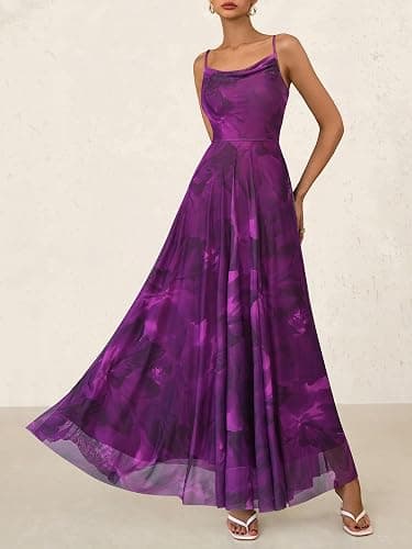 BTFBM Women Summer Floral Maxi Dresses Elegant Spaghetti Strap Dress Printed Party Dress Beach Long Dresses thumbnail 2