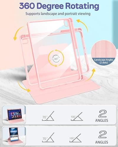 Uppuppy for iPad mini 7 Case (A17 Pro) for iPad mini 6th Generation Case - 360 Rotating Stand Folio Smart Cover with Pencil Holder for Women, Christian Words for Apple Tablet Mini 8.3 inch 2024/2021 thumbnail 3
