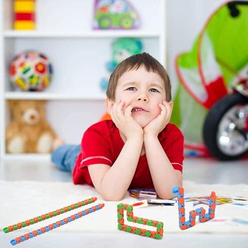 Yeefunjoy 6 Pack 24 Links Wacky Tracks Snap and Click Fidget Toys, Finger Sensory Toys, Snake Puzzles for Stress Relief, Party Bag Fillers, Party Favours, Random Color thumbnail 6