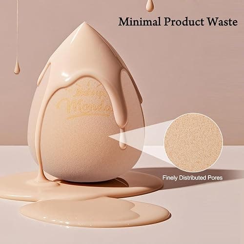 Real Perfection Makeup Sponge Set Blender Sponges, Latex-Free Beauty Makeup Sponges 7 pcs with 1 Travel Container Case for Blending Foundation Liquid Cream and Powder (Beige) thumbnail 6