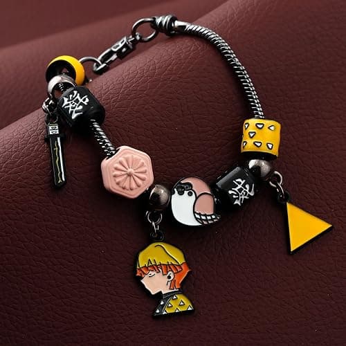 SONGCHANGJEWELRY Anime Slayer Beaded Bracelets Set – Tanjiro, Nezuko & Zenitsu Jewelry – Cosplay Gifts for Fans & Collectors thumbnail 4