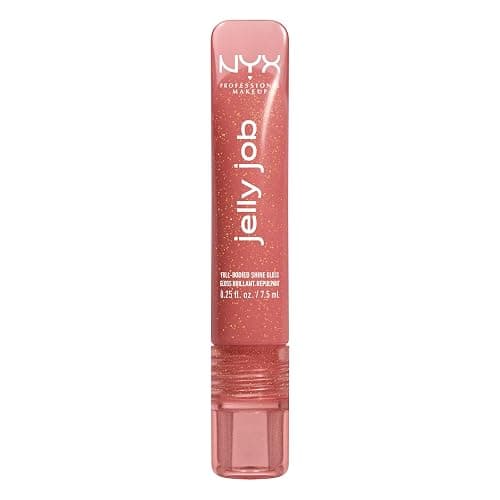 NYX PROFESSIONAL MAKEUP Jelly Job Lip Gloss, Lip Tint Gloss with Full-Bodied, Smoothing, and Hyper-Glossy Shine - Honey, It's Jelly (Nude Pearl Shimmer) thumbnail 9