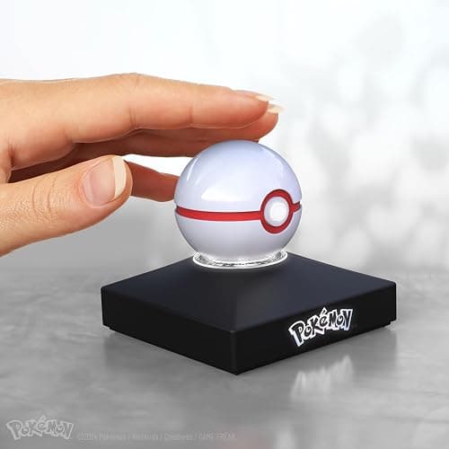 The Wand Company Pokémon Trainer Mini Poké Ball Range of Authentic Replicas - Realistic, Electronic, Die-Cast Poké Ball with Display Stand Light Features (Mini Premier Ball) thumbnail 2