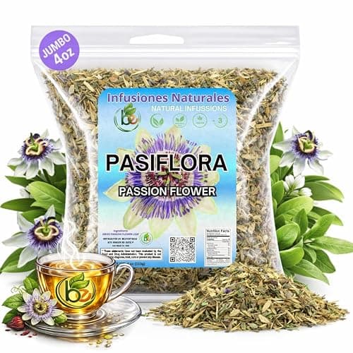 Pasiflora Herbal Tea – 4 oz (113 g) – Passionflower Loose Leaf Blend – Traditional Herbal Infusion – 100% Natural, Wildcrafted, Caffeine-Free, Vegan, Non-GMO – by BexpertsUSA - Image 1