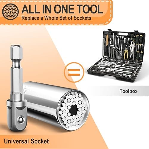 Stocking Stuffers for Men Super Universal Socket Tools Gifts for Men, Grip Set with Power Drill Adapter Cool Stuff Gadgets Present Ideas Gifts for Dad Husband Him Adults Mens Gifts Christmas for Women thumbnail 7