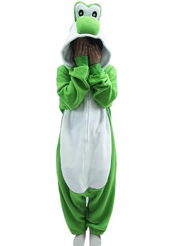 Adult Unisex Pink Yoshi Kigurumi Onesie Suit Halloween Christmas Anime Pajamas Green Yoshi Cosplay Costumes Disfraz Couple thumbnail 7