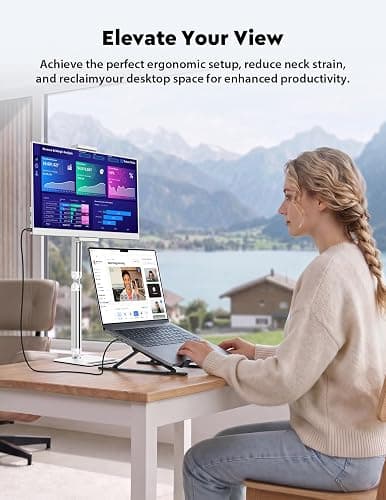 OUNSHLI Portable Monitor 15.6", FHD 1080P 100% sRGB White Laptop Monitor with Adjustable Stand, Ultra Slim Travel Monitor with Eye Protection, Plug and Play for Laptop/PC/Mac/Android/PS5 thumbnail 9