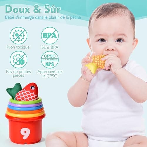 Yitical Jouet Bebe 1 an, Montessori Pêche a la Ligne Jeux pour Enfant 1 2 Ans, Educatif Jouet Bébé, Cadeau pour Fille Garcon 1-3 Ans 6 12 18 Mois thumbnail 7