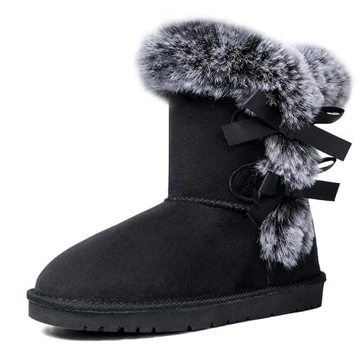 WFL Women Snow Boots Classic Mid-calf Fur Lining Fashion Winter Boots thumbnail 2