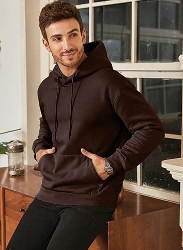 JMIERR Mens Casual Cotton Hooded Collar Drawstring Hoodies Pullover Sweatshirts Casual Long Sleeve Shirts thumbnail 4