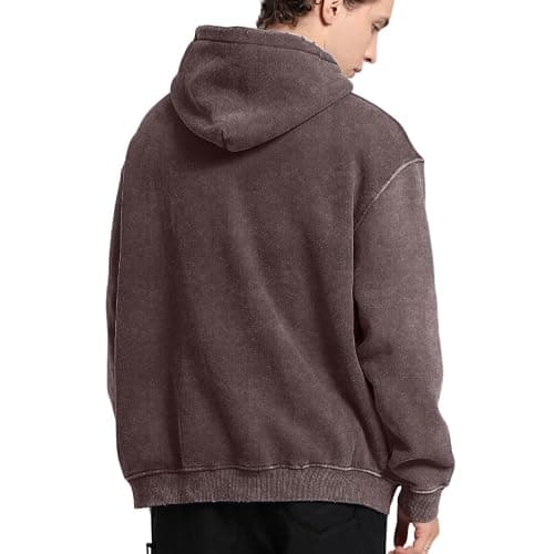 FAIABLE Mens Hoodies Oversized Unisex Acid Wash Hoodie Heavyweight Fleece Vintage Cotton Sweatshirt Men Women Streetwear thumbnail 6
