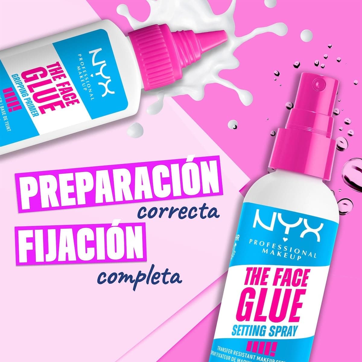 NYX Professional Makeup The Face Glue Setting Spray, Spray fijador de maquillaje, A prueba de transferencias y desvanecimientos. Duración por 24 hrs. A prueba de agua - Tono transparente, 60ml thumbnail 4