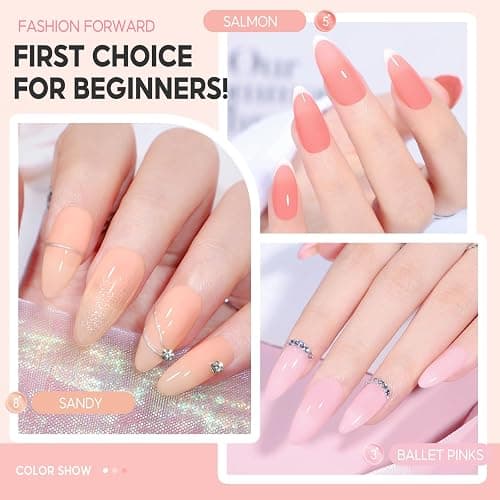 PEACECOLOR Jelly Gel Nail Polish Set 10ML 6pcs Nude Pink Neutral Sheer Transparent Spring Colors Soak Off Milky Jelly Gel Polish Nail Art Manicure Gifts for Women Salon DIY thumbnail 9