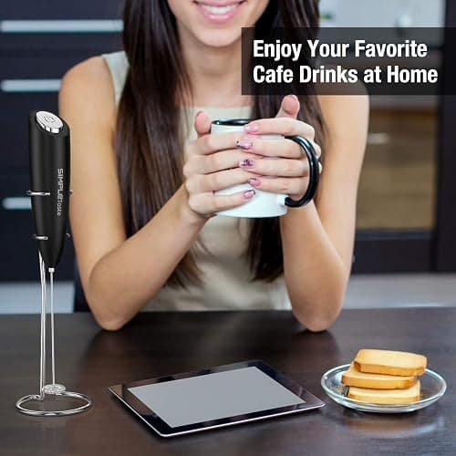SIMPLETASTE Milchaufschäumer Elektrisch, Handheld Schaumbereiter mit 2 Batterie und Stab, Milk Frother für Cappuccino, Kugelsicherer Kaffee, Latte thumbnail 5