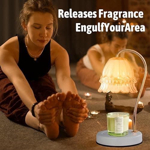 GEEZO Fragrance Candle Warmer Lamp,Electric Candle Warmer with Timer & Dimmer, Mom Christmas Birthday Gifts for Women, House Warming Gifts New Home Bedroom Decor thumbnail 5