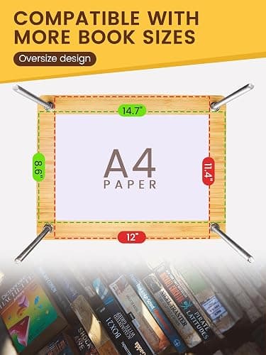 Book Press - 14.7x11.4 Large Size, Sustainable Wood Bookbinding Press, Portable Grip Handle & Anti-Slip Mat, Handmade Book Binding Tools for Craft Enthusiasts thumbnail 3