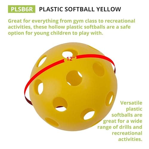 Champion Sports 12" Hollow Plastic Softball Set - Practice Softballs - Regulation Size Balls - Fun for All Ages - Lightweight/Durable – Multiple Pack Sizes and Colors thumbnail 4