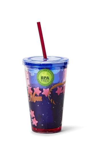 Sailor Moon Confetti Plastic Carnival Cup With Lid & Straw | Double-Wall Insulated Tumbler Cup Perfect For Sailor Moon Fans | Holds 16 Ounces thumbnail 4