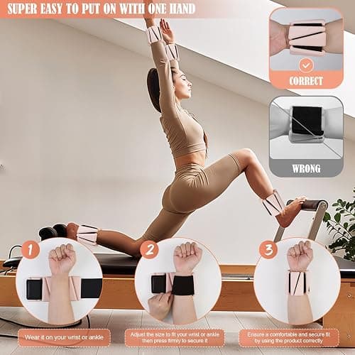 INDEPANDIA Wrist Ankle Weights for Women & Men, 2lbs/4lbs Adjustable Weighted Bangles to Boost Calorie Burn & Strength, Arm & Leg Weights for Pilates, Yoga, Walking, Barre, Gym & Home Workout thumbnail 3