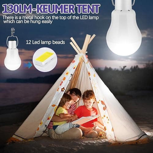 Ddlisu 3W Solar LED Shed Lights Portable USB Charge Shed Light with Battery Panel Remote Control, Solar Powered Led Light Bulb with Cable 3.5M, Suitable for Indoor and Outdoor Hiking Camping Tent thumbnail 6