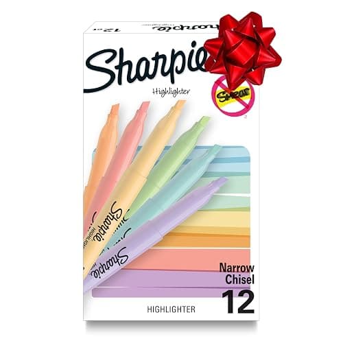 Sharpie Pocket Highlighters, Mild Pastel Colors, Assorted, Chisel Tip, 12 Count - School, Home, and Office Use, Teacher Supplies - Image 1