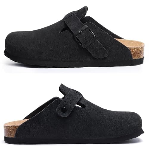 Asgard Genuine Suede Clogs for Women Men Leather Mules Arch Support Potato Shoes with Comfort Cork Footbed thumbnail 6