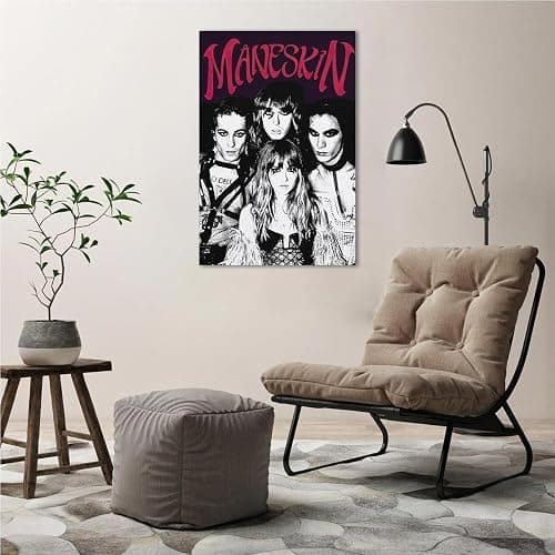 LaBdip Maneskin Rock Band Music Album Cover Canvas Wall Art Picture Print Modern Family Bedroom Decor Posters Unframed 16x24inch thumbnail 2